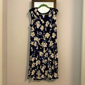 Mid-length Navy Floral Dress